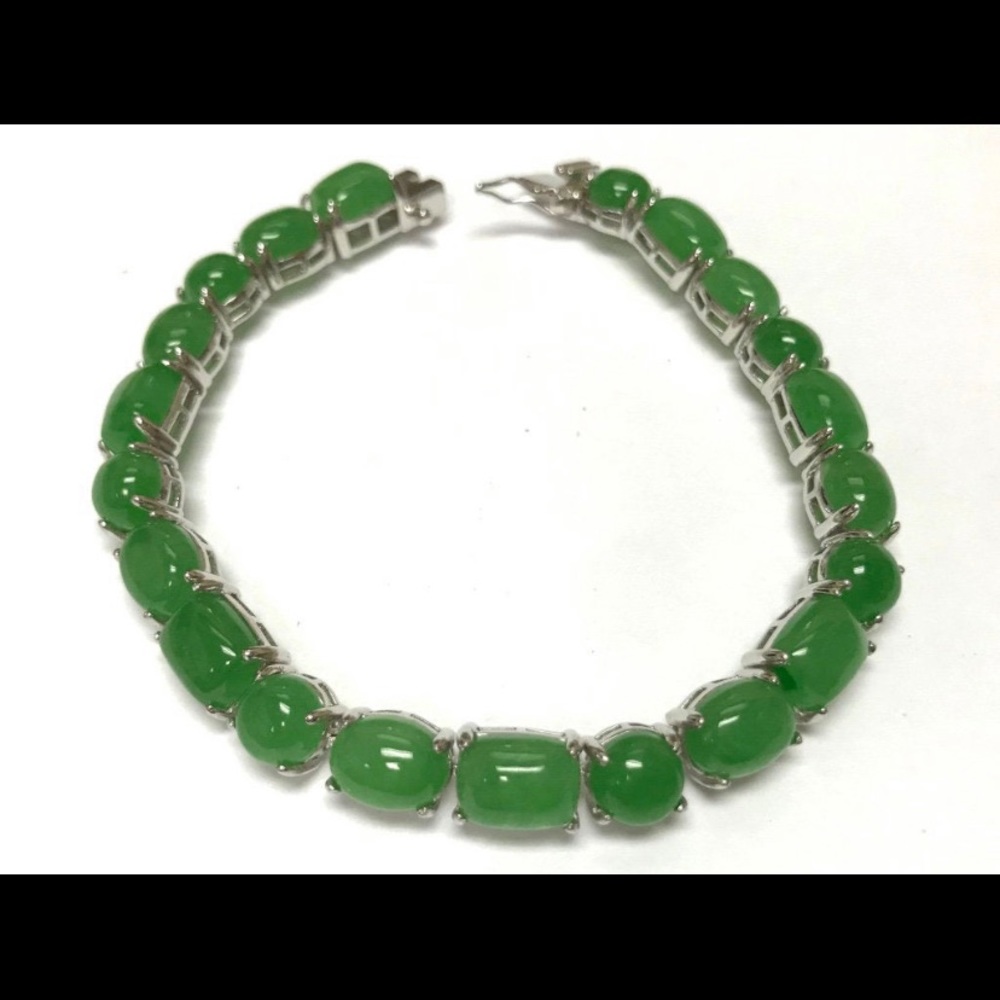 Sterling Silver Jade Bracelet